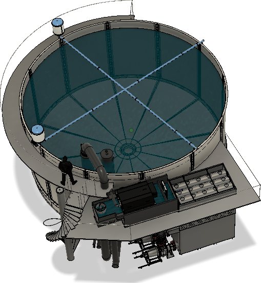 Render of a parametric hybrid independent production unit